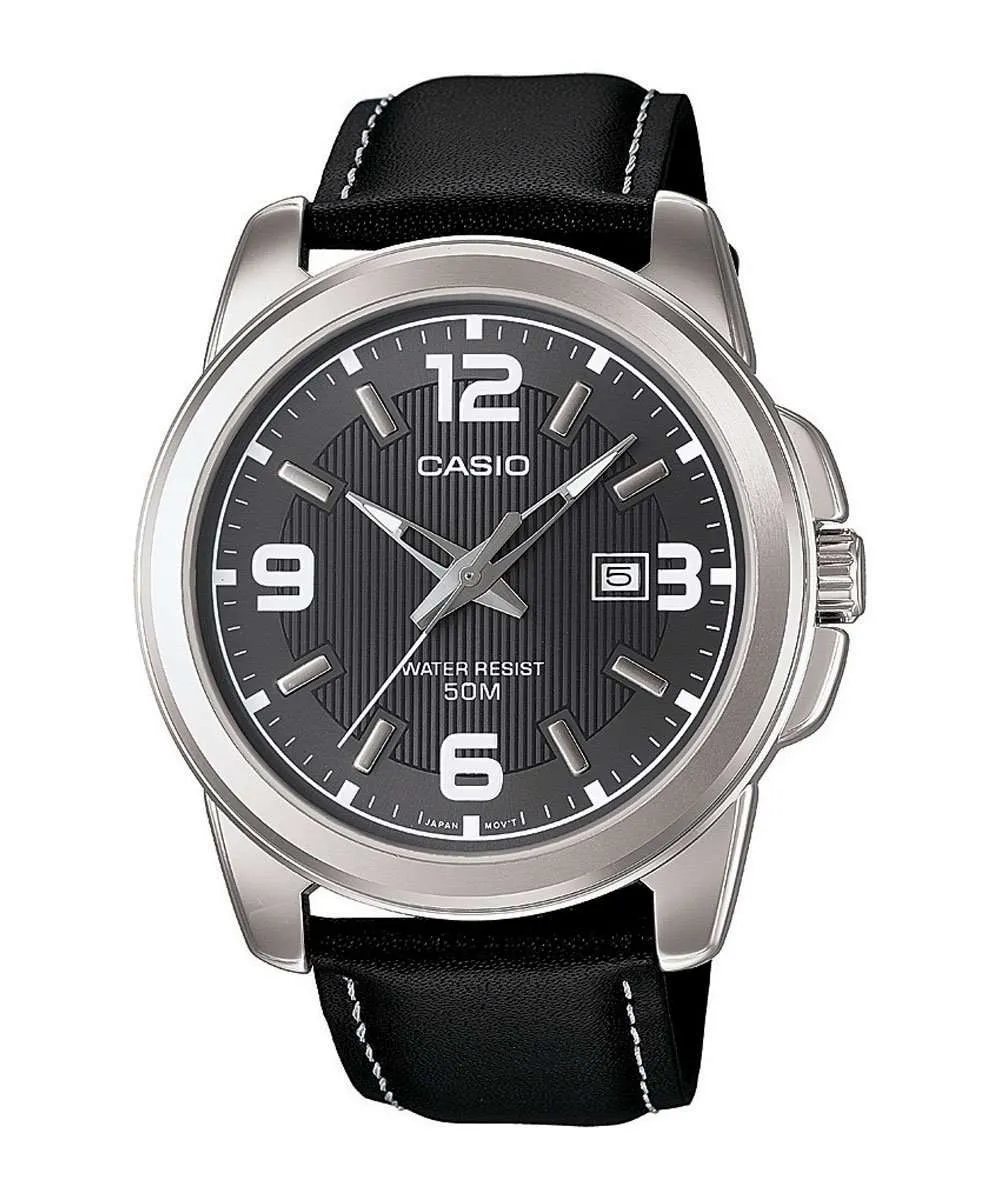 Casio MTP-1314L-8AVDF Black Leather Strap Watch for Men