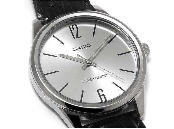 Casio MTP-V005L-7B Black Leather Watch for Men