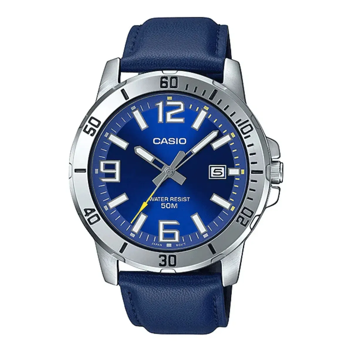 Casio MTP-VD01L-2BVUDF Blue Leather Watch for Men