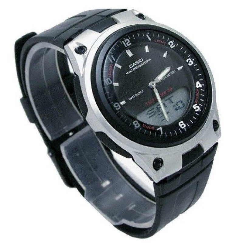 Casio Standard AW-80-1A Black/Silver Resin Strap Watch for Men