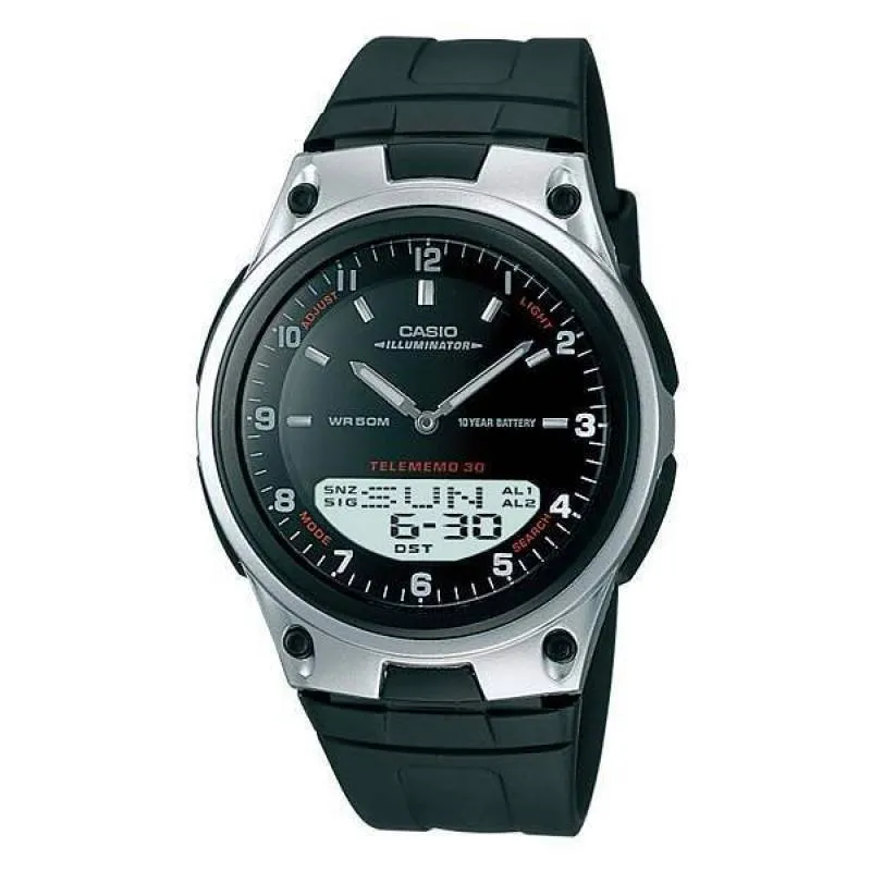 Casio Standard AW-80-1A Black/Silver Resin Strap Watch for Men