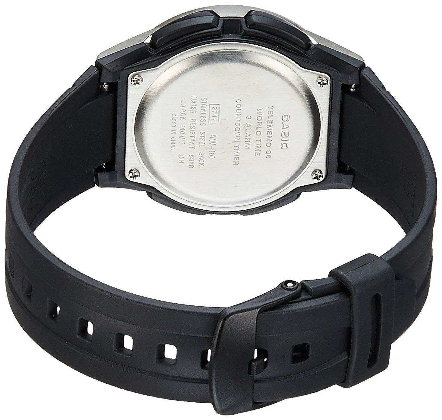 Casio Standard AW-80-1A Black/Silver Resin Strap Watch for Men