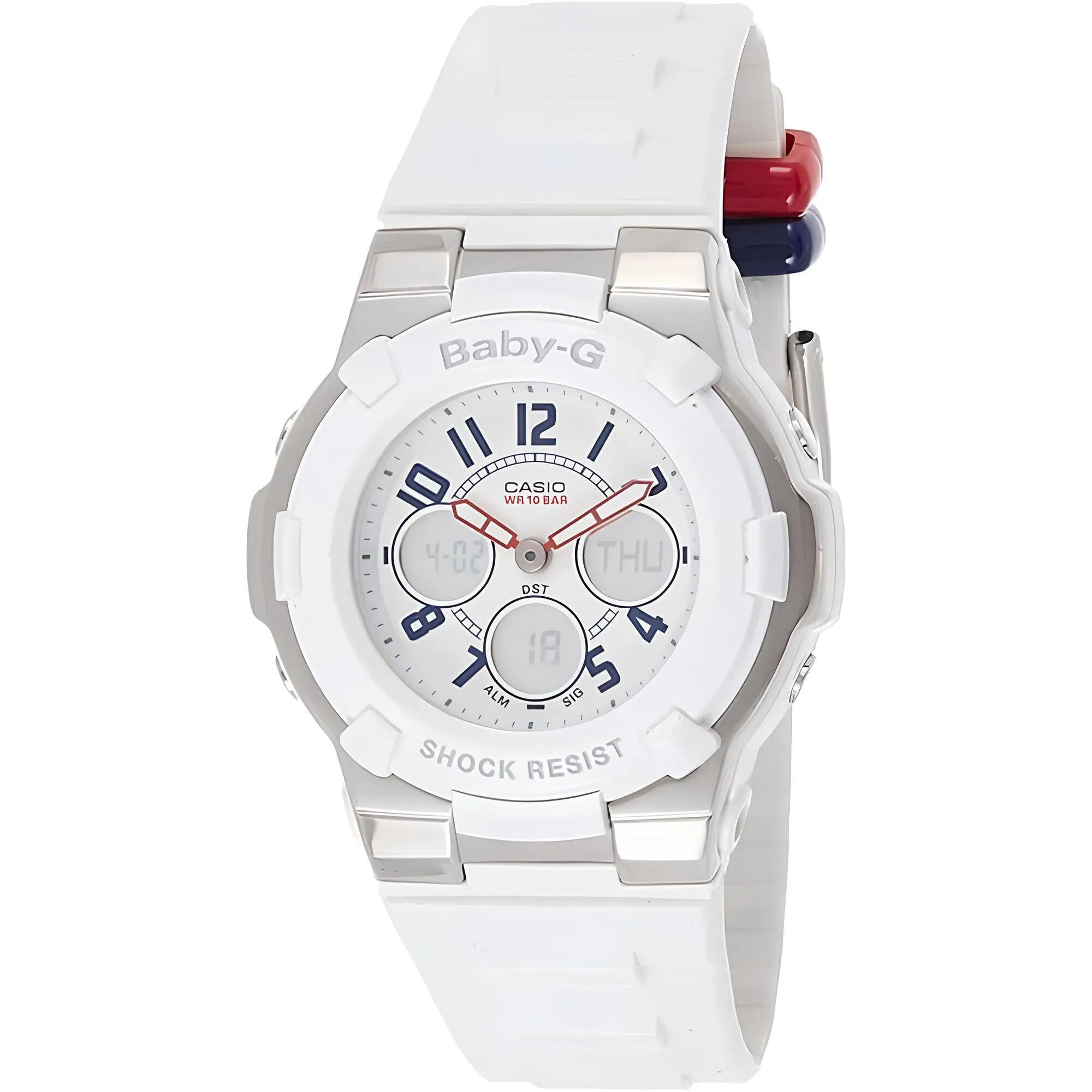 Casio Women's Watch - Baby-G White Analog-Digital Dial Strap World Time | BGA110TR-7B