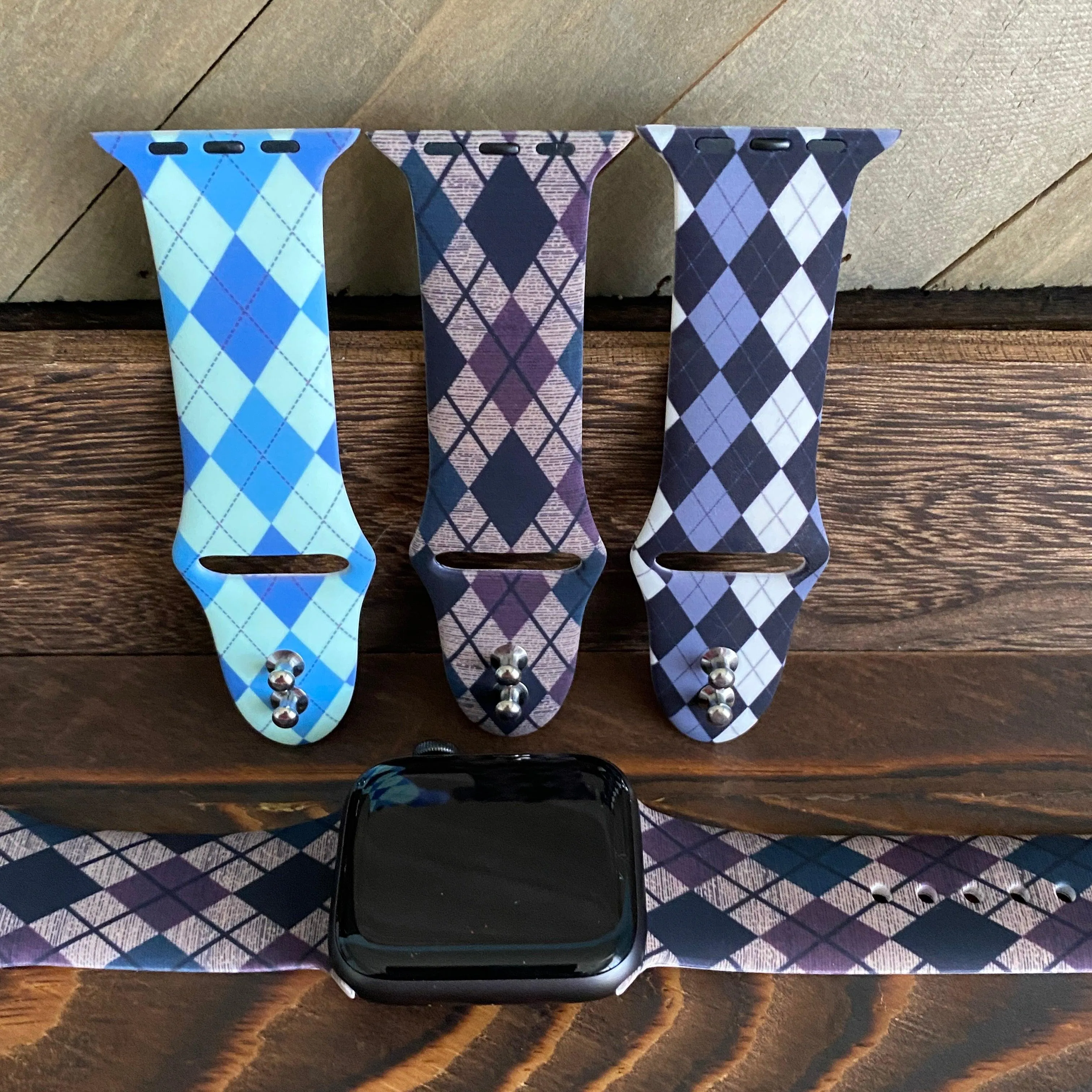 Classic Argyle Print Silicone Band For Apple Watch Multiple Colors Available