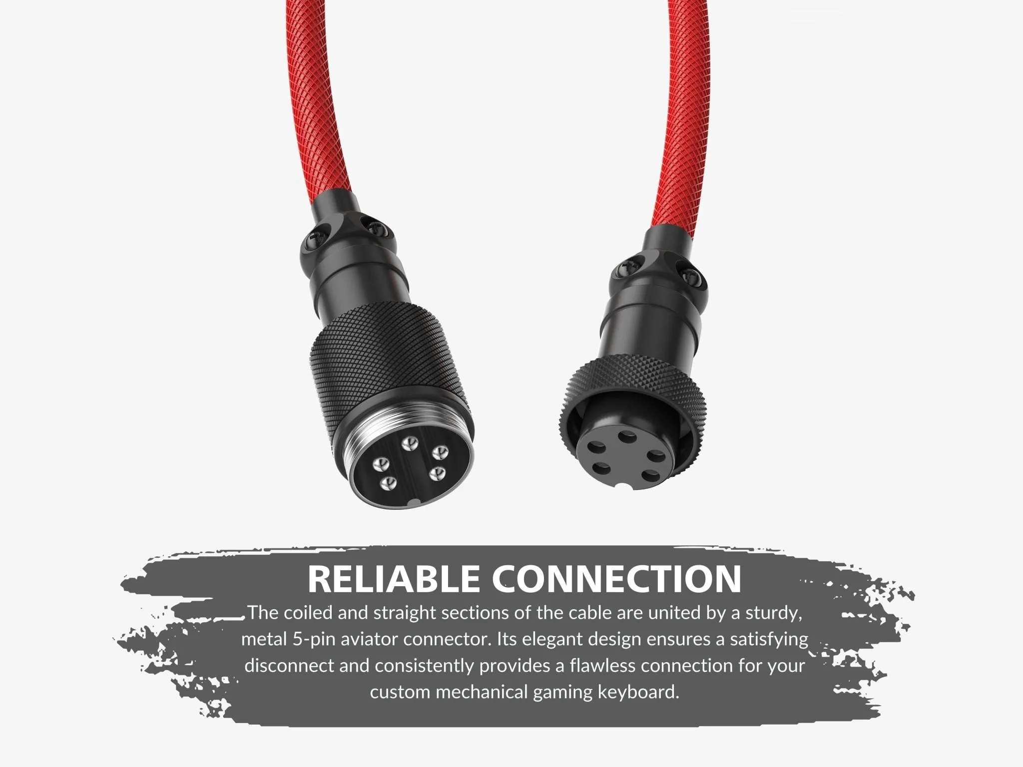 Coiled Keyboard Cable | 5-Pin Aviator Connector