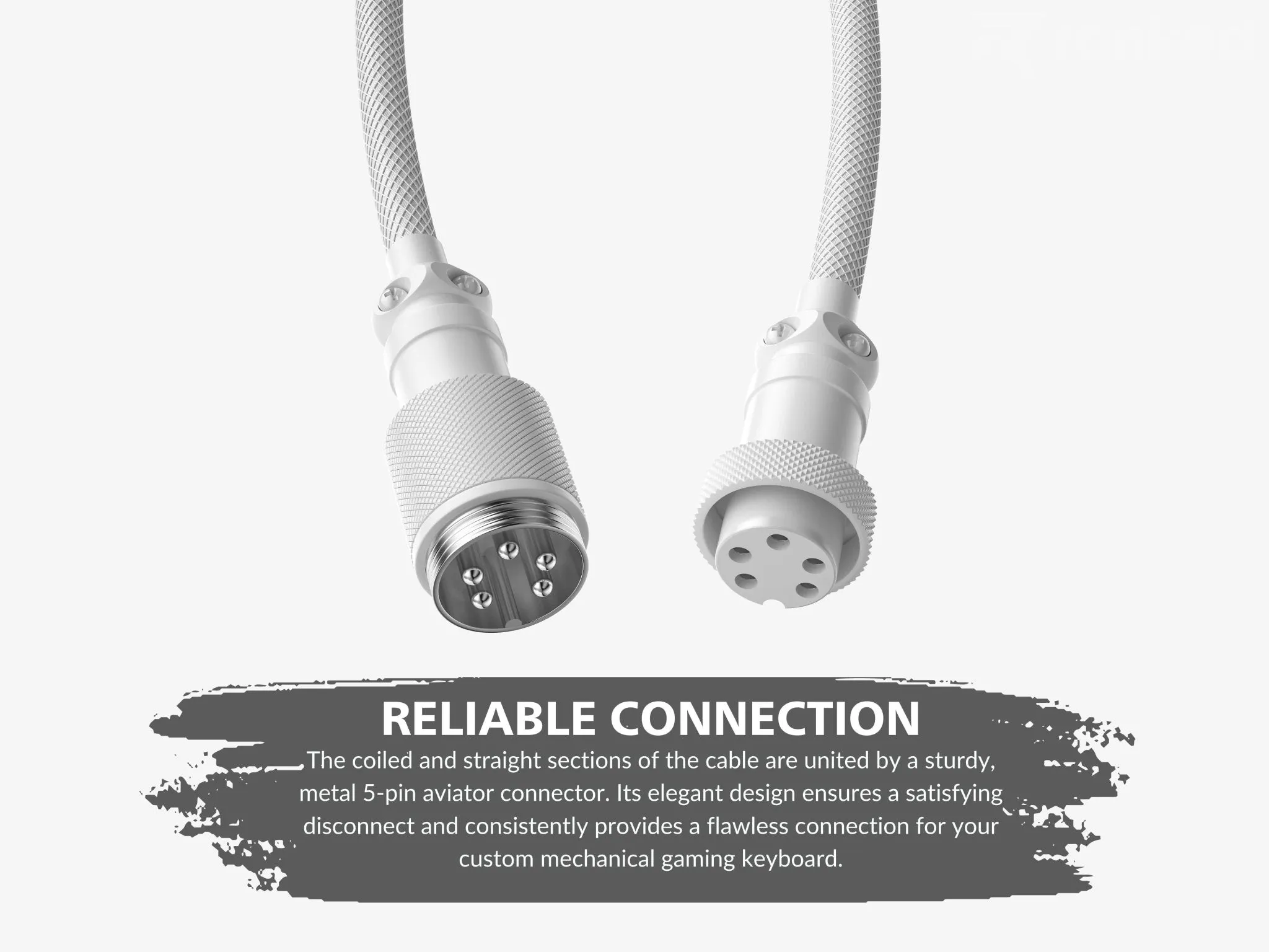 Coiled Keyboard Cable | 5-Pin Aviator Connector