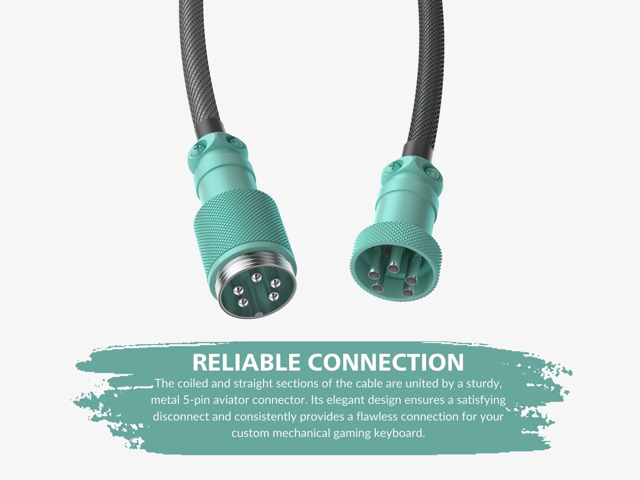 Coiled Keyboard Cable | 5-Pin Aviator Connector