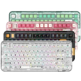 CoolKiller CK75 Mint Green Black Knight Peach Gasket Wireless Mechanical Keyboard Translucent Case 2.4g Bluetooth Hot Swappable