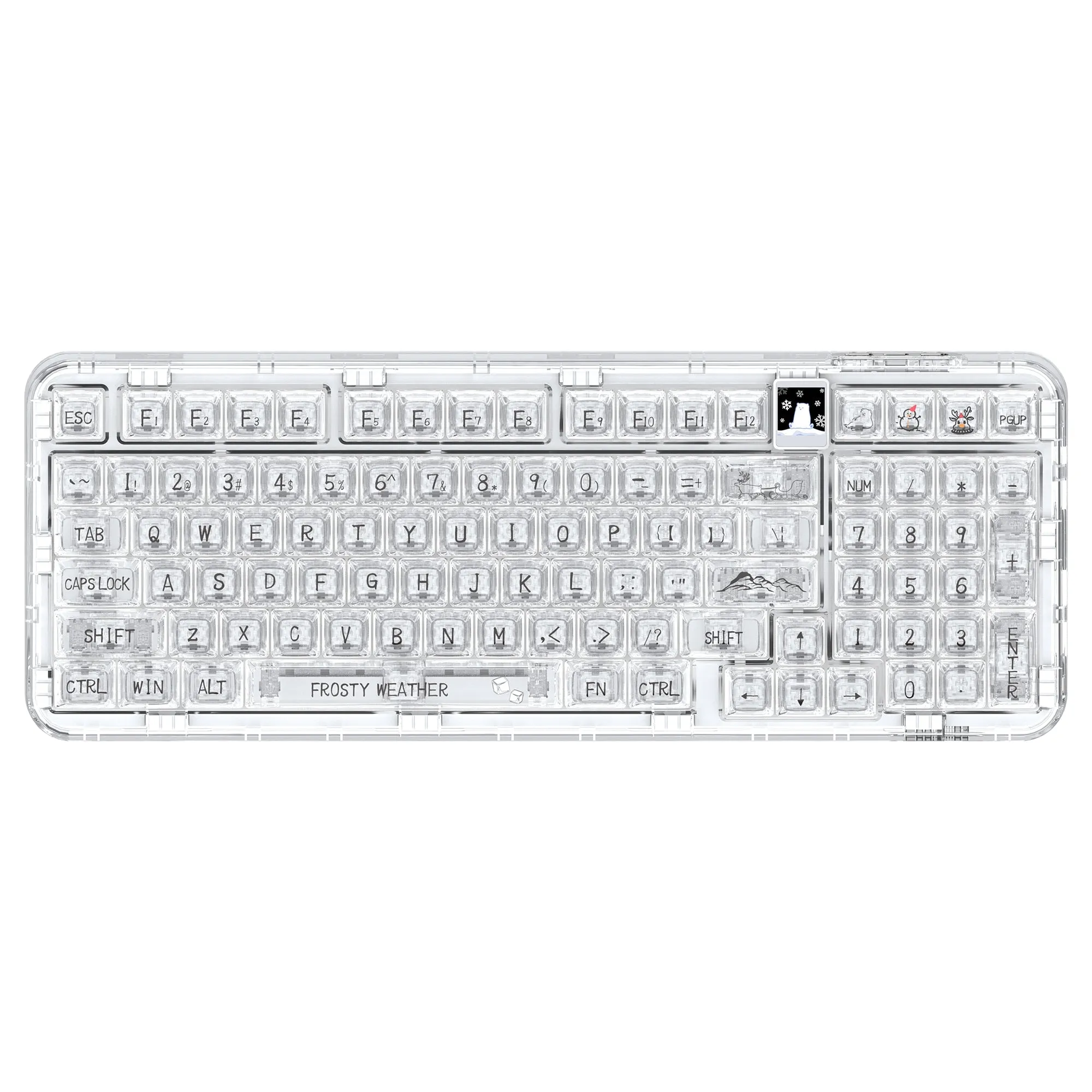 CoolKiller CK98 Polar Bear Wireless Mechanical Keyboard Transparent Case Keycap Gasket 2.4g Bluetooth Hot Swappable PCB WIN MAC