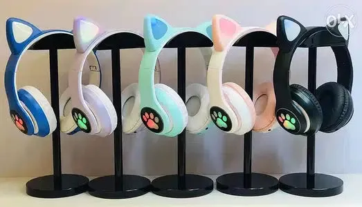 Cute LED Light Cat Ear Bluetooth Headphones