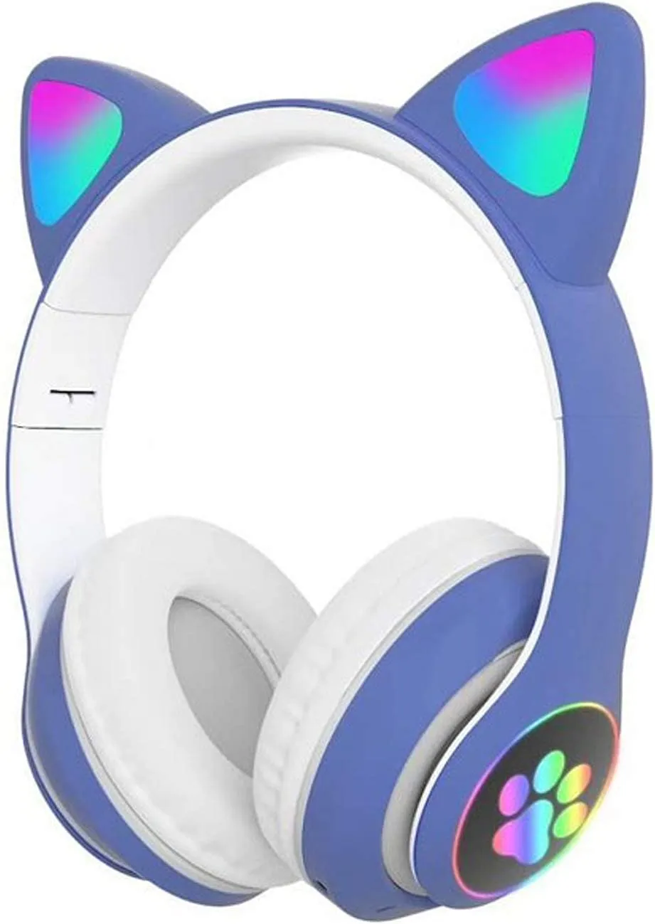 Cute LED Light Cat Ear Bluetooth Headphones