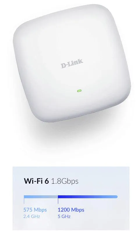 D-LINK DAP‑X2810 AX1800 Wi-Fi 6 Dual-Band PoE Access Point (DAP-X2810)