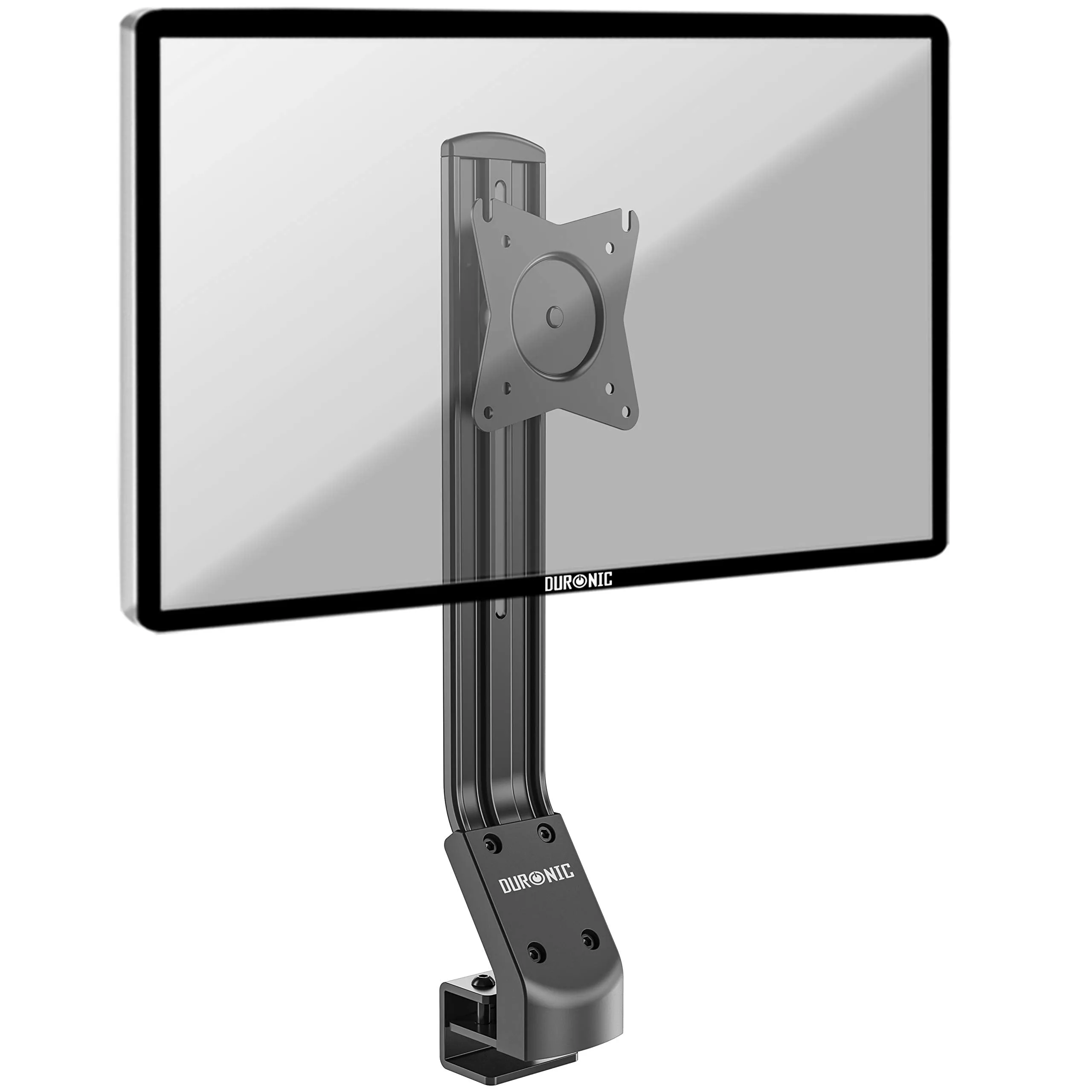 Duronic DM12X1 Monitor Arm Stand, Low Profile, 17 - 30 inch Single LCD LED Desk Mount Bracket with Tilt and Swivel (Tilt  15°/-15°,Rotate 360°)