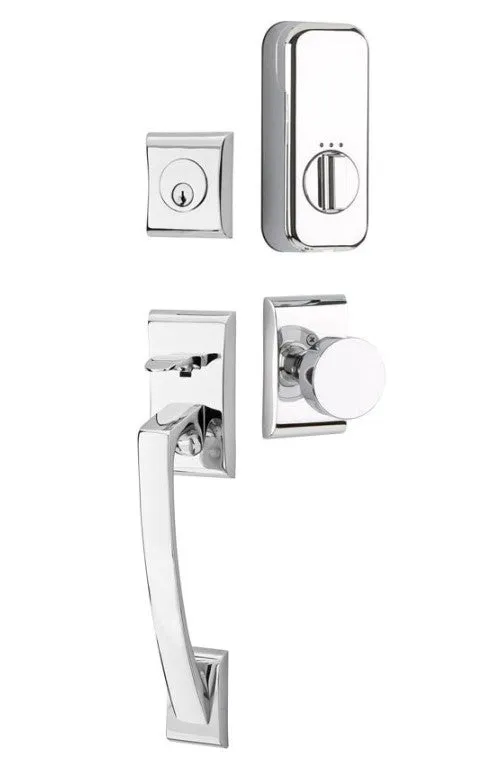 Emtek Single Cylinder Ares Handleset EMPowered Motorized Smart Lock Upgrade With Aston Lever