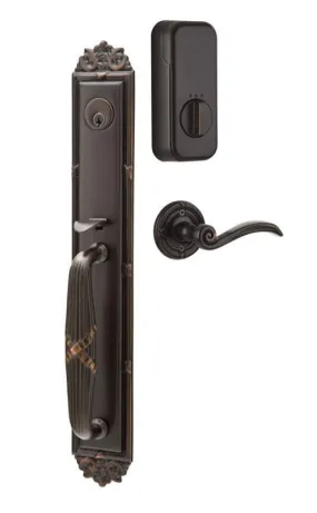 Emtek Single Cylinder Imperial Handleset EMPowered Motorized Smart Lock Upgrade With Wembley Lever