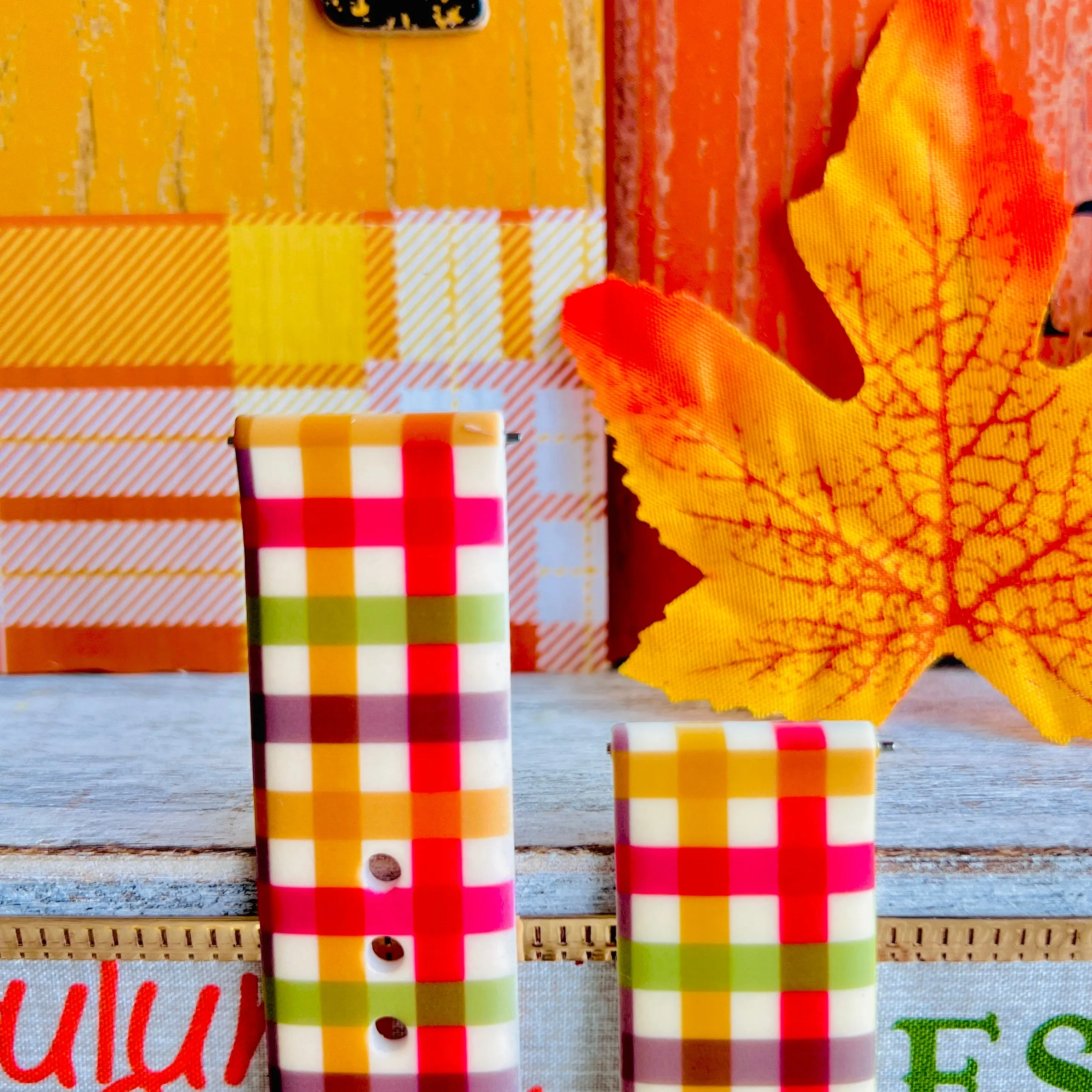 Fall Harvest Plaid Print Silicone Band For Fitbit Versa 1/2