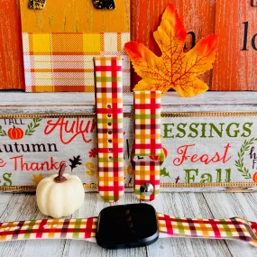 Fall Harvest Plaid Print Silicone Band For Fitbit Versa 1/2