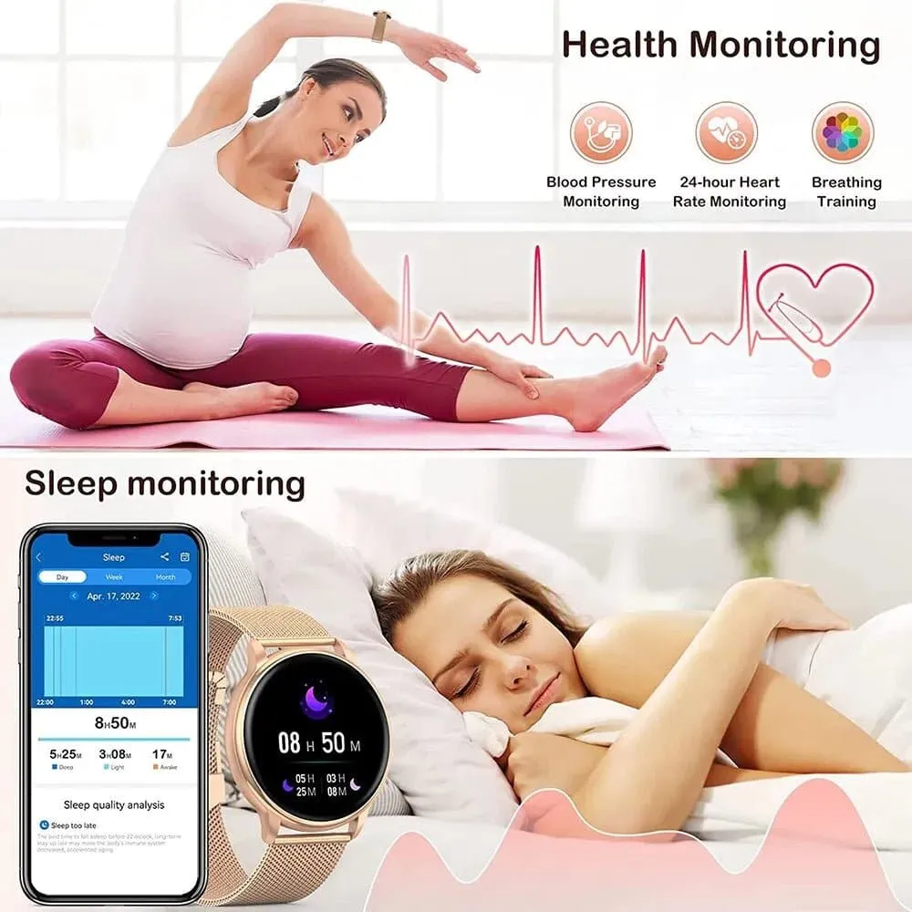 Fitness Tracker Smartwatch with Heart Rate Monitor, Sleep Tracker, and Blood Pressure Monitor