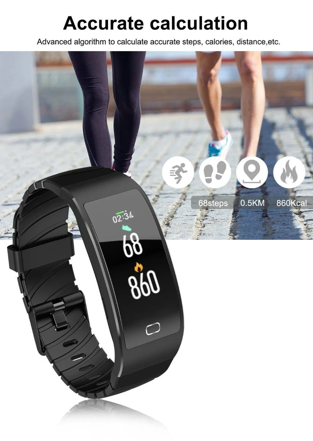 Fitness Waterproof Heart Rate Monitoring Smartwatch