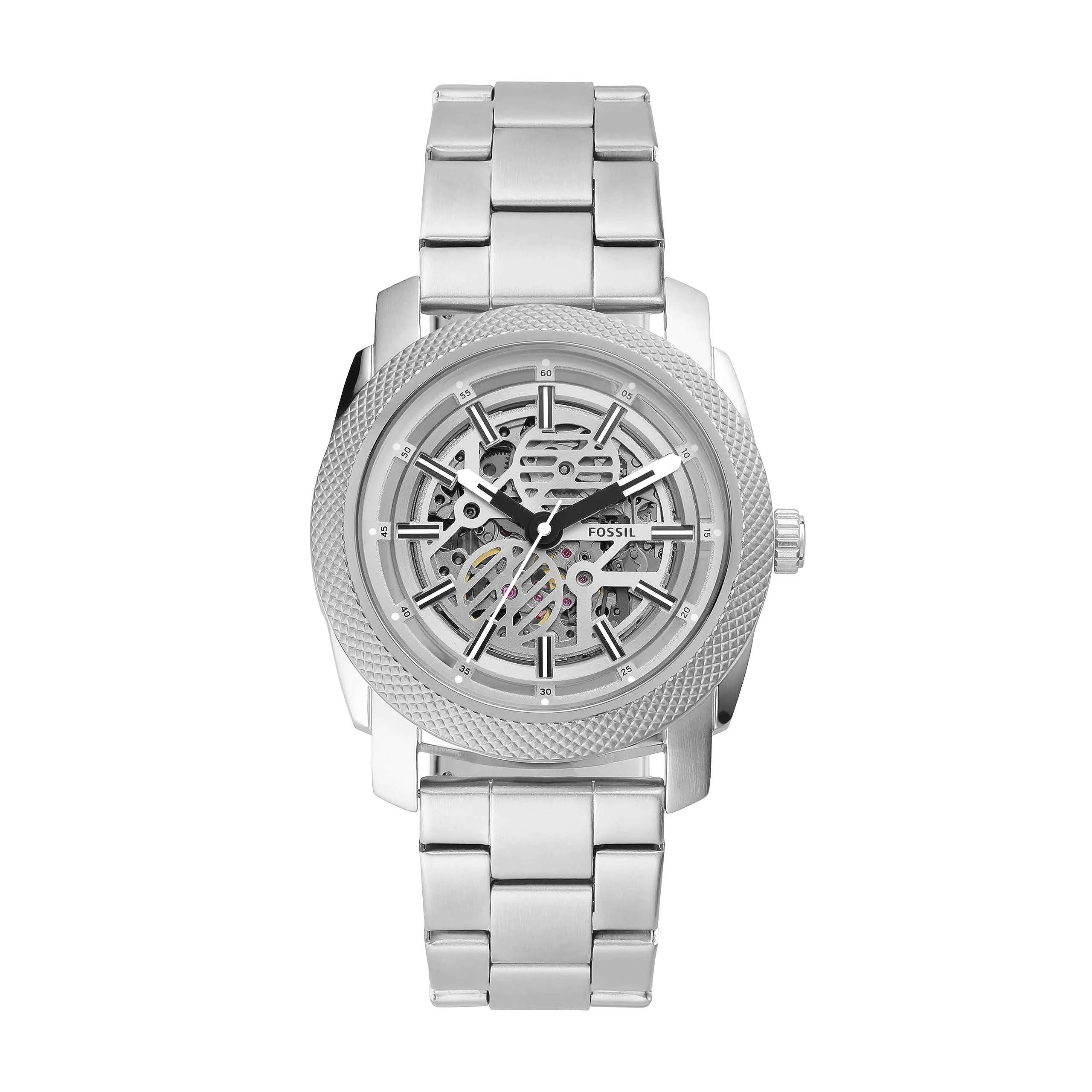 Fossil Analog Silver Dial Men's Watch-ME3252 Stainless Steel, Silver Strap