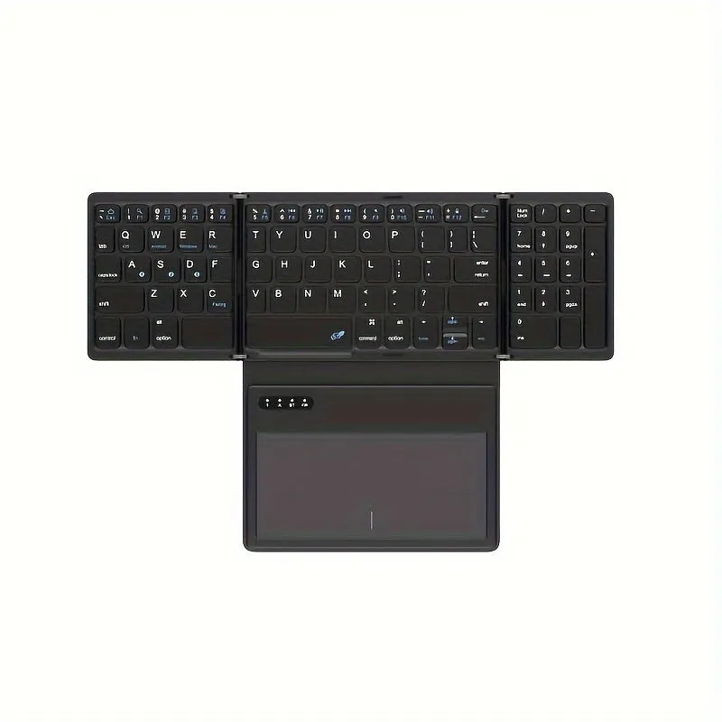 Four Fold Foldable Wireless Keyboard, Portable Full Size Folding Keyboard With Large Touchpad, Numeric Keypad, wireless Travel Keyboard For Windows/IOS/Android/ Mac