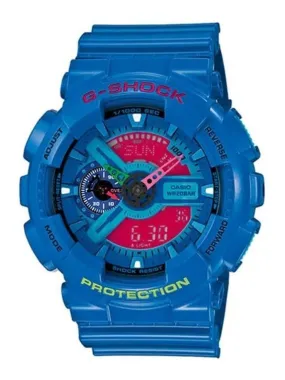 G-Shock Waterproof Sports Shockproof Analog/Digital Combo Watch Quartz Blue GA-110HC-2A