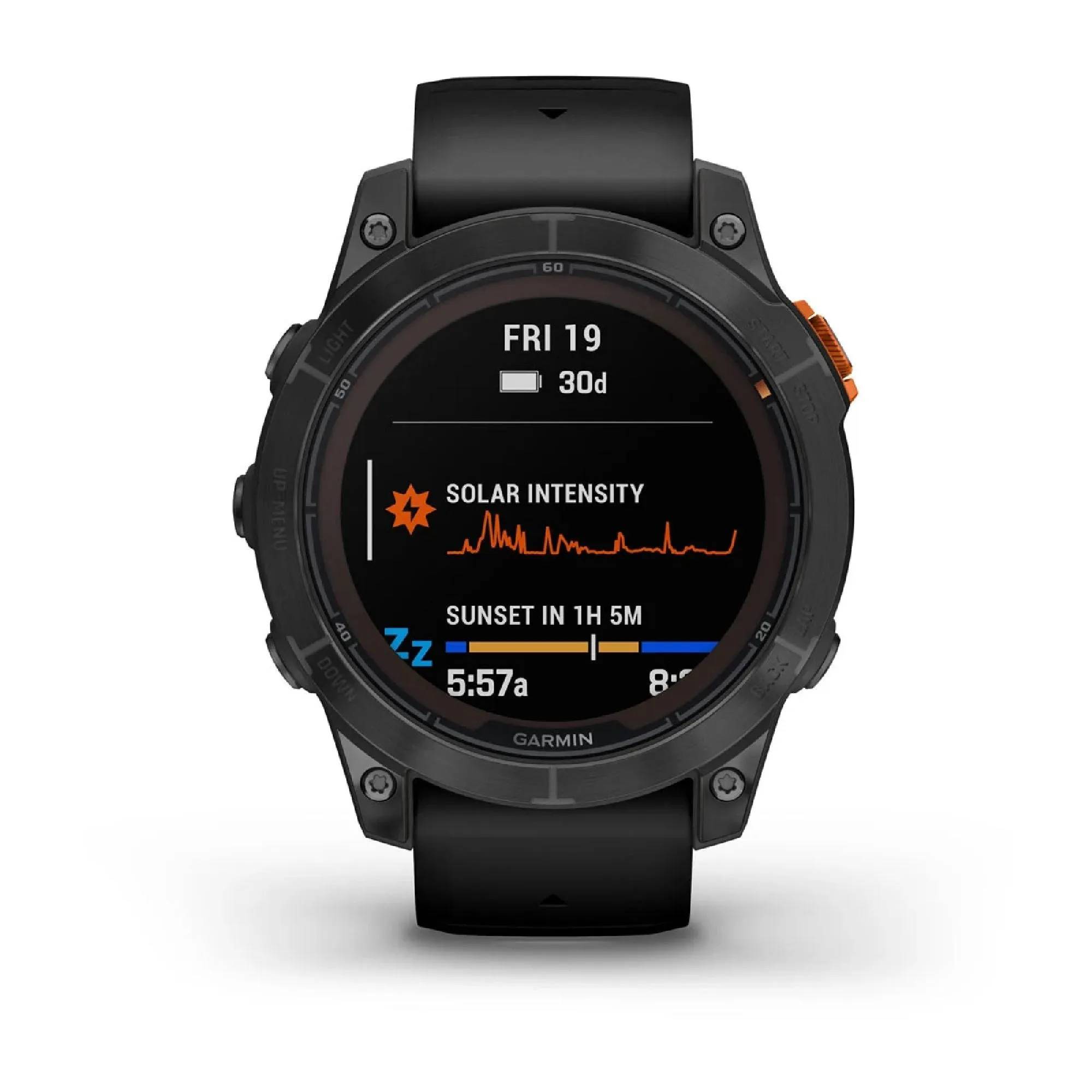 Garmin fenix 7 Pro Solar Glass Watch Watch Color: Slate Grey Wristband: Black - Silicone