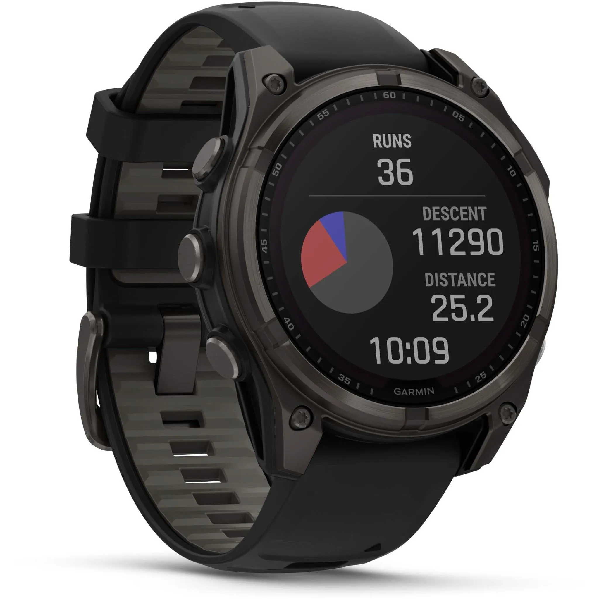 Garmin fenix® 8 47mm SOLAR Sapphire Edition Carbon Grey Titanium with Black   Pebble Grey Band