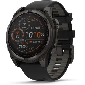 Garmin fenix® 8 47mm SOLAR Sapphire Edition Carbon Grey Titanium with Black   Pebble Grey Band