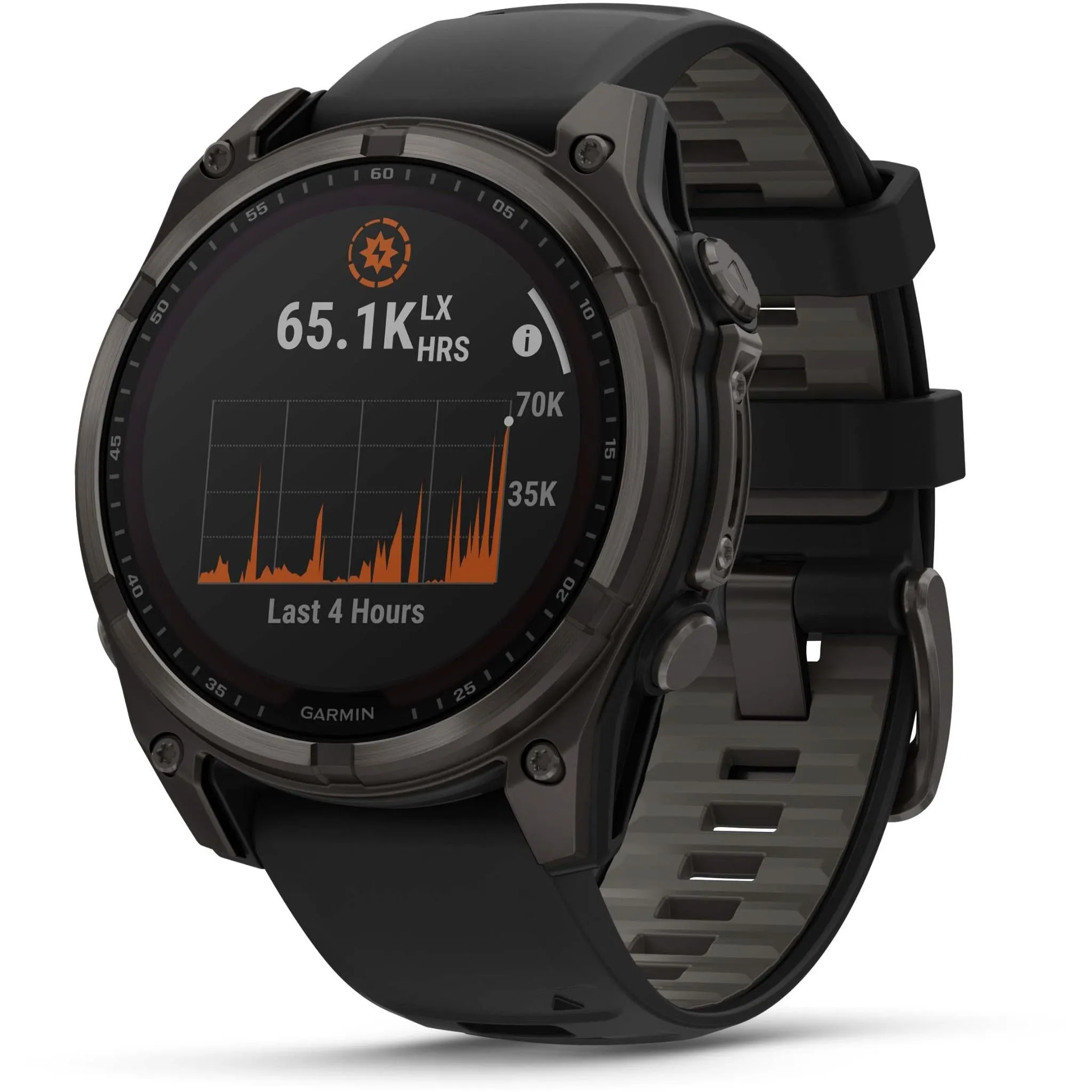 Garmin fenix® 8 47mm SOLAR Sapphire Edition Carbon Grey Titanium with Black   Pebble Grey Band