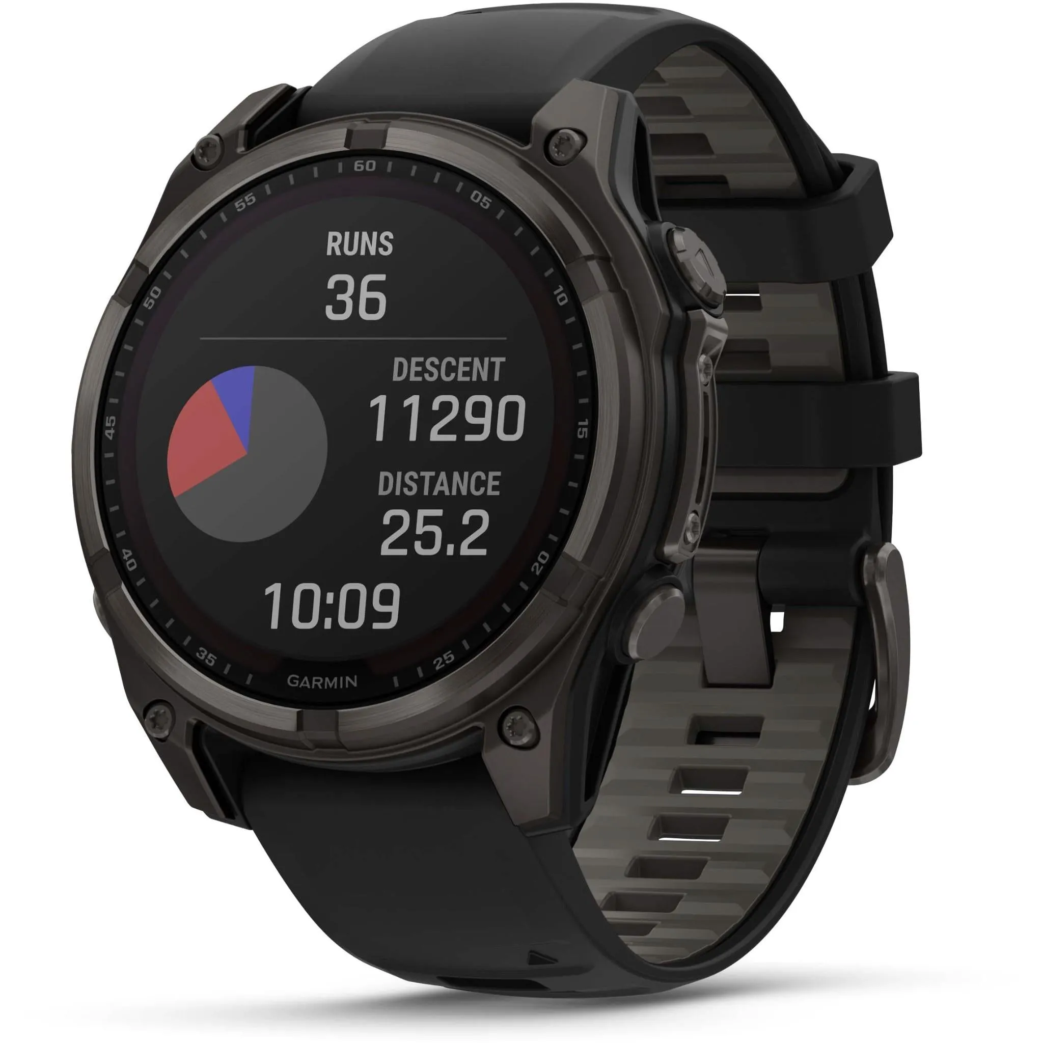 Garmin fenix® 8 47mm SOLAR Sapphire Edition Carbon Grey Titanium with Black   Pebble Grey Band