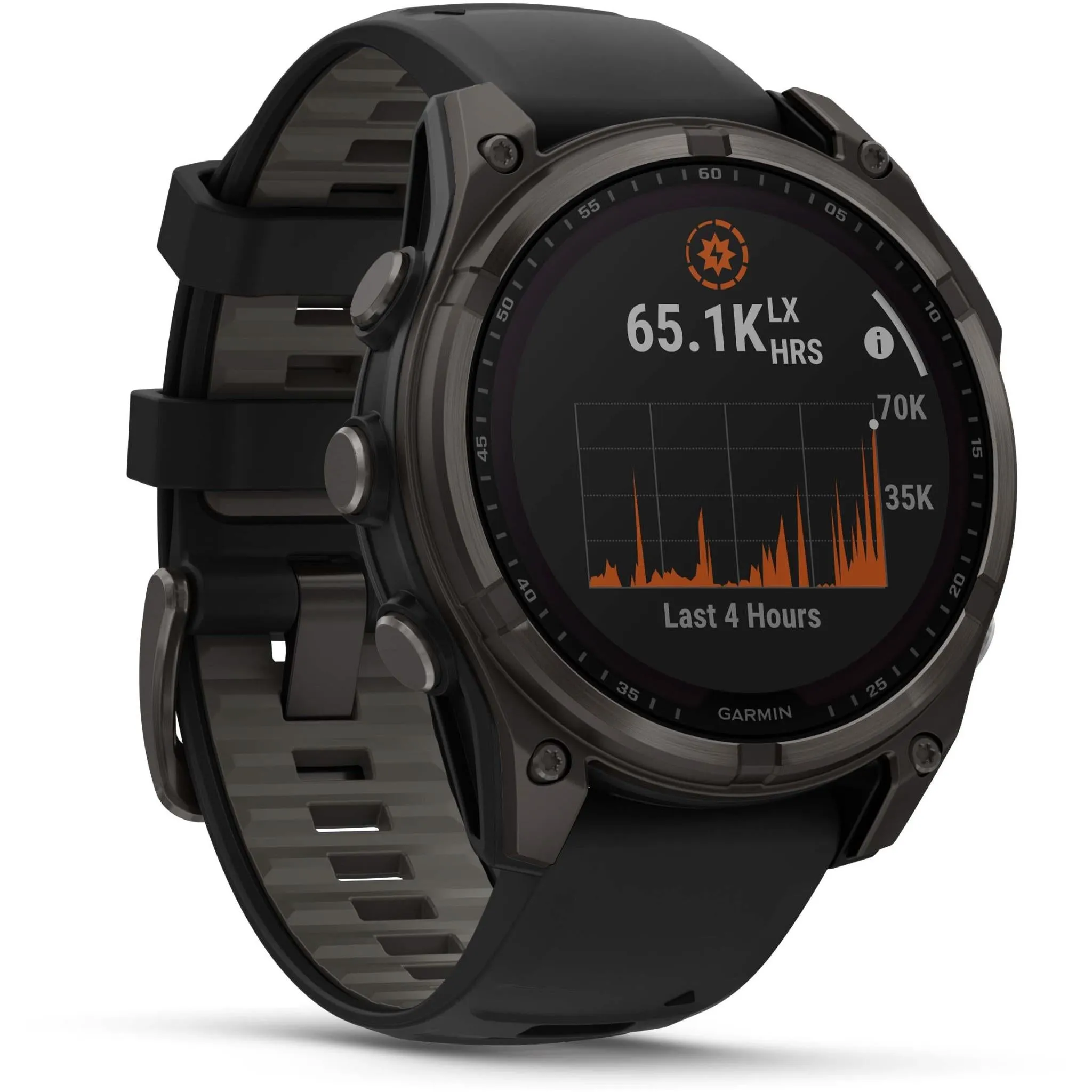 Garmin fenix® 8 47mm SOLAR Sapphire Edition Carbon Grey Titanium with Black   Pebble Grey Band