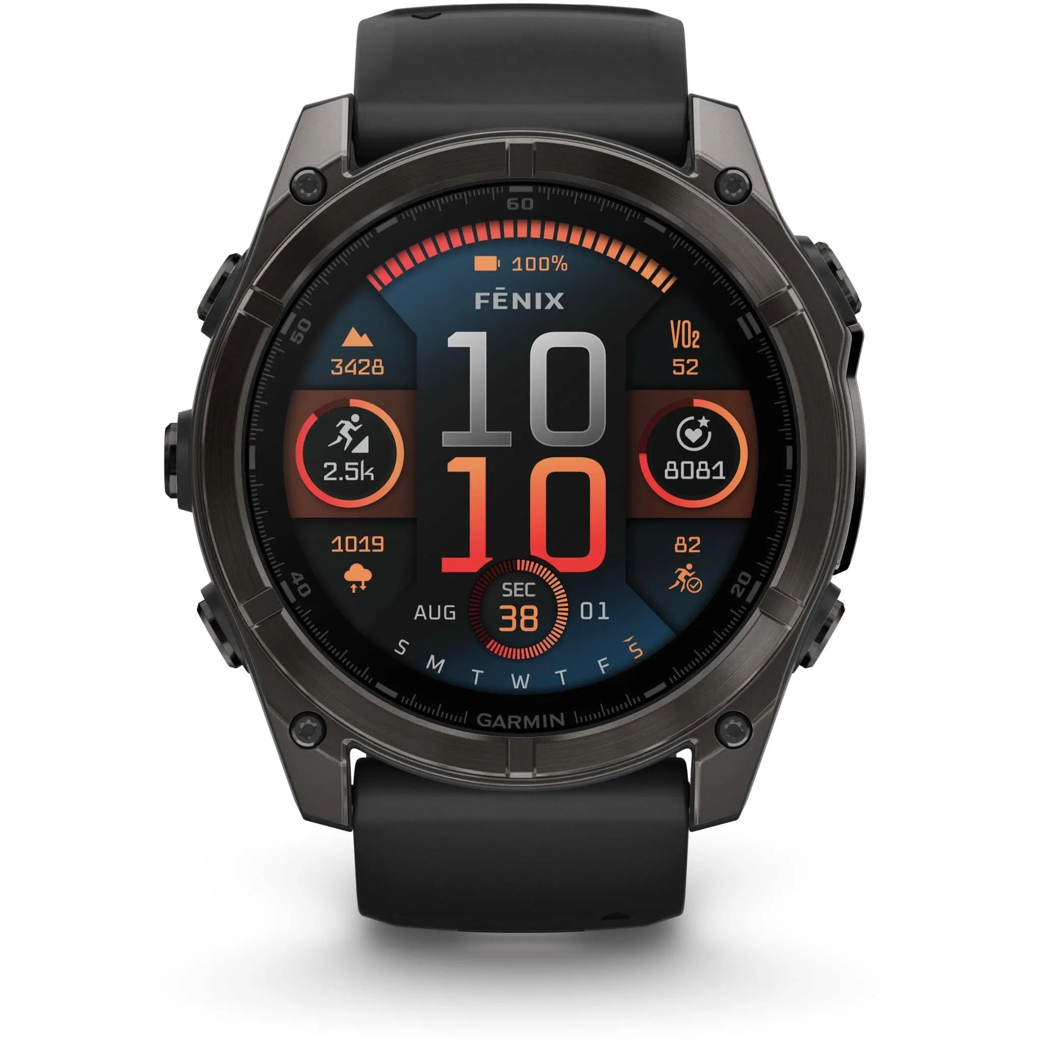 Garmin fenix® 8 51mm AMOLED Sapphire Edition Carbon Grey Titanium with Black   Pebble Grey Band