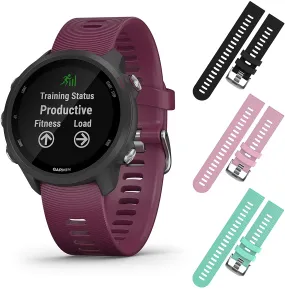 Garmin Forerunner 245 GPS Running Smartwatch (010-02120-01, Black/Pink/Teal)