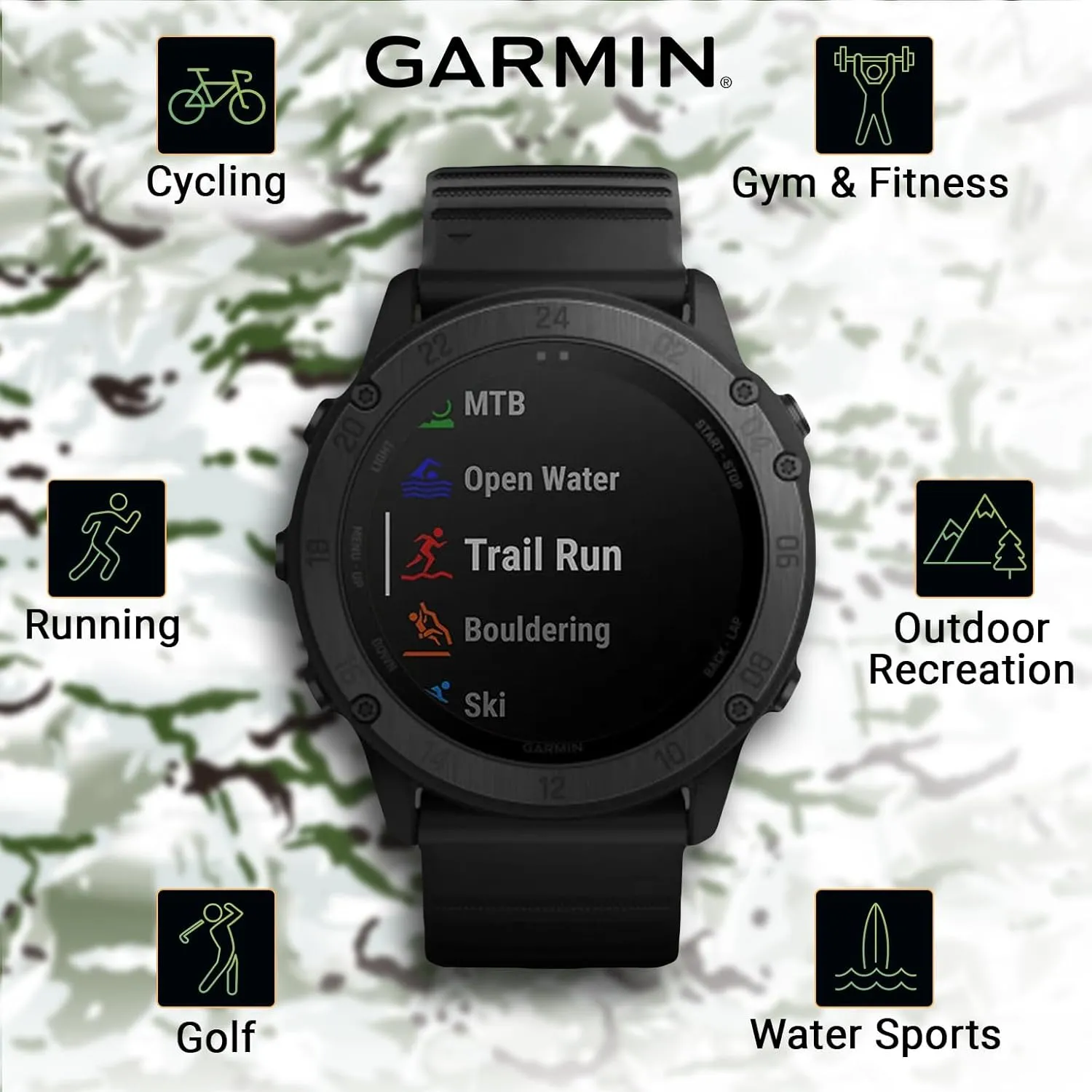 Garmin tactix Delta Sapphire Edition Premium Tactical GPS Black Watch with Silicone Band (010-02357-00)