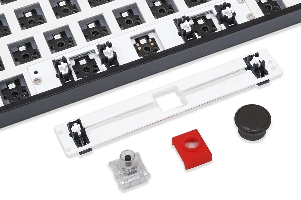 gk61 Pro 60% custom mechanical keyboard Kit rgb switch leds hot swapping socket VIA type c pcb split spacebar With Knob