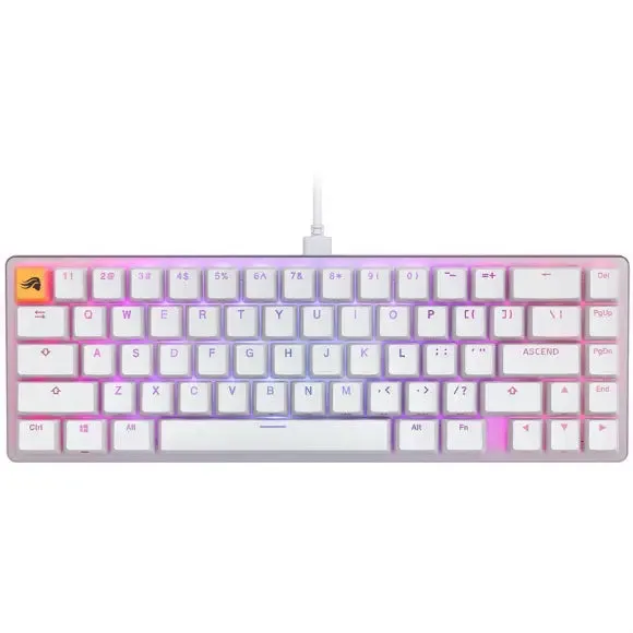 Glorious GMMK2 Modular Mechanical Keyboard | Pre-Built Edition | Compact 65% | White USA TKL | GLO-GMMK2-65-FOX-W