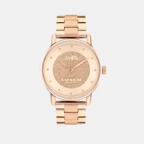 Grand Women Quartz Rose Gold Dial Analog Stainless Steel Watch 14503492