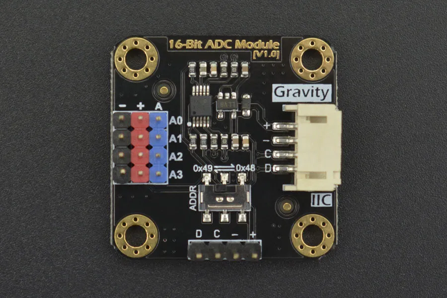 Gravity: I2C ADS1115 16-Bit ADC Module (Arduino & Raspberry Pi Compatible)