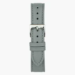 Grey Leather Watch Strap - Silver - 32mm