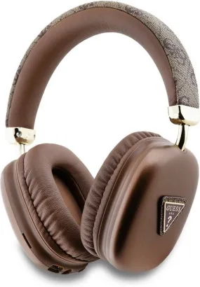 Guess PU Leather 4G Triangle Logo Wireless Headphones Brown - GUBHK1P4TPW