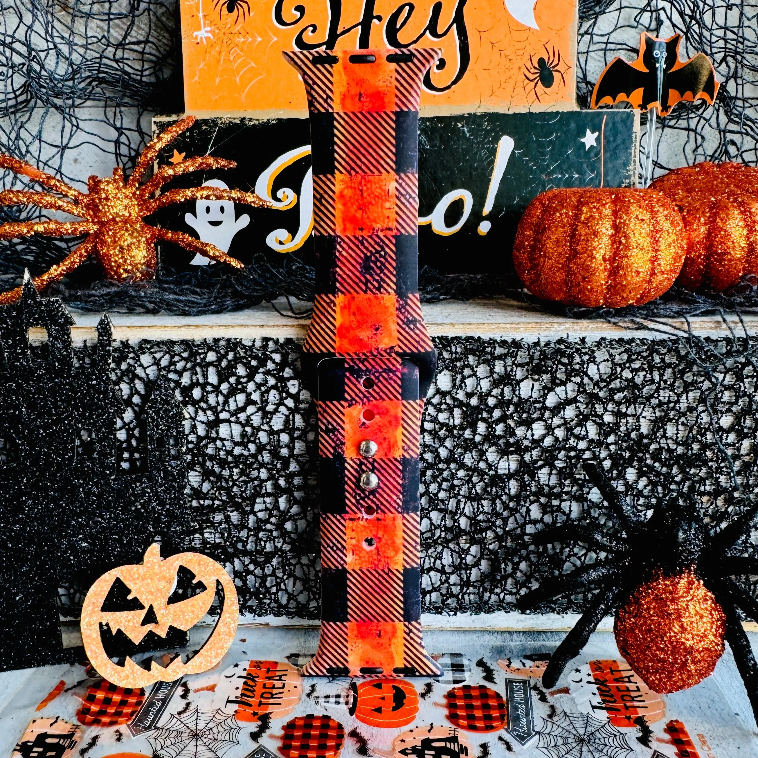 Halloween Flannel Print Silicone Band For Apple Watch