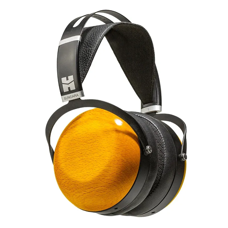 HIFIMAN SUNDARA Closed-Back Over-Ear Planar Magnetic Wired Hi-Fi Headphones with Stealth Magnet Design, Wood Ear Cups