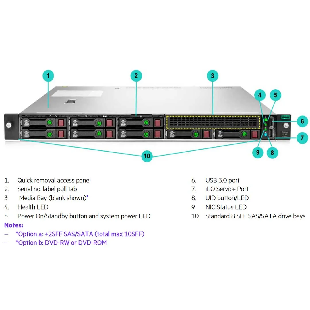 HPE ProLiant DL160 Gen10 8SFF Server Chassis | 878973-B21