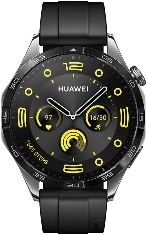 HUAWEI Watch GT4 46mm Smartwatch, Upto 2-Weeks Battery Life, Dual-Band Five-System GNSS Positioning, Pulse Wave Arrhythmia Analysis, 24/7 Health Monitoring, Compatible with Android & iOS, Black