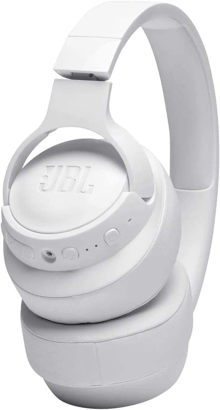 JBL Tune 760NC Over-Ear Headphones - Wired/Wireless, Active Noise Cancelling, Built-In Mic, Hands-Free Controls - White