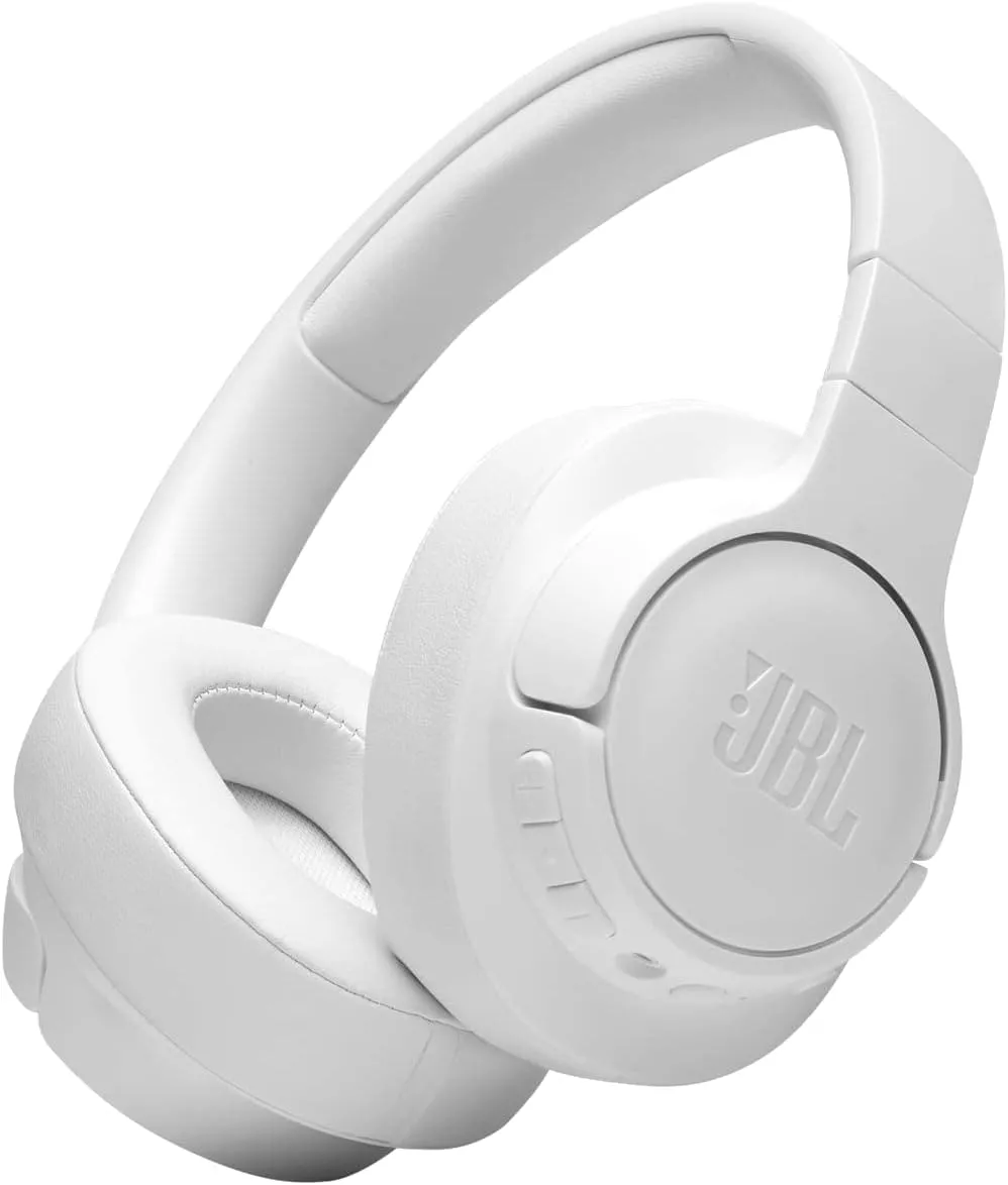 JBL Tune 760NC Over-Ear Headphones - Wired/Wireless, Active Noise Cancelling, Built-In Mic, Hands-Free Controls - White