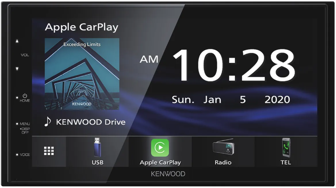 Kenwood DMX47S 6.8 Inch Double Din Digital Media Receiver with Apple CarPlay and Android Auto