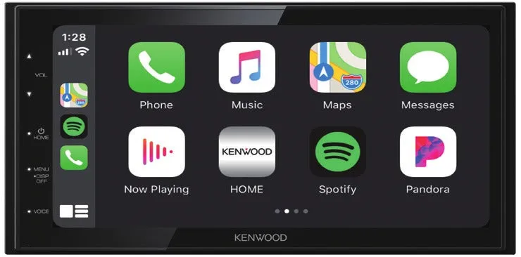 Kenwood DMX47S 6.8 Inch Double Din Digital Media Receiver with Apple CarPlay and Android Auto