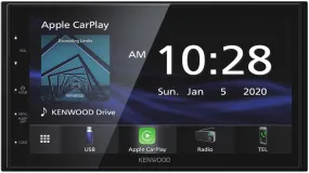 Kenwood DMX47S 6.8 Inch Double Din Digital Media Receiver with Apple CarPlay and Android Auto